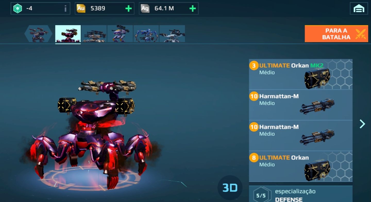 Conta war robots inicial