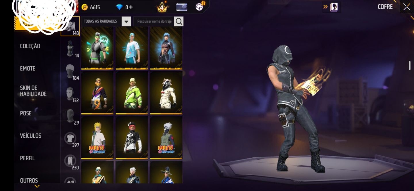 CONTA DE FREE FIRE ANTIGA COM DINO