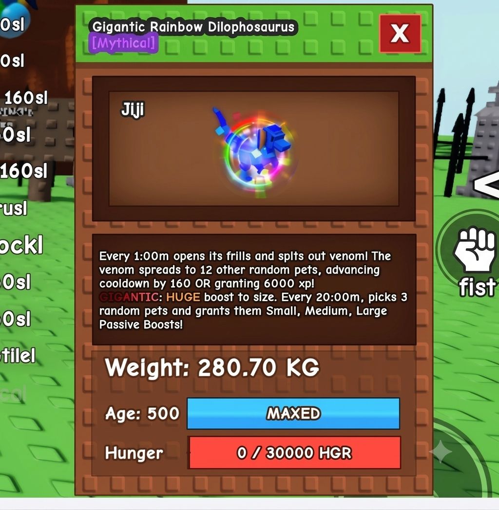 RBH gigantic dilophosaurus pet grow a garden!