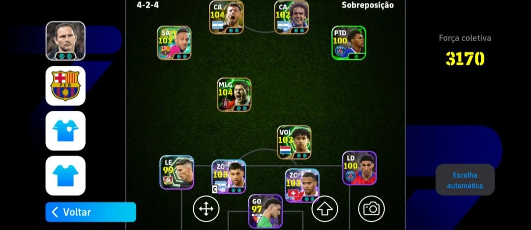 Conta Efootball 3170 perfeita para começar do zero e time iniciante