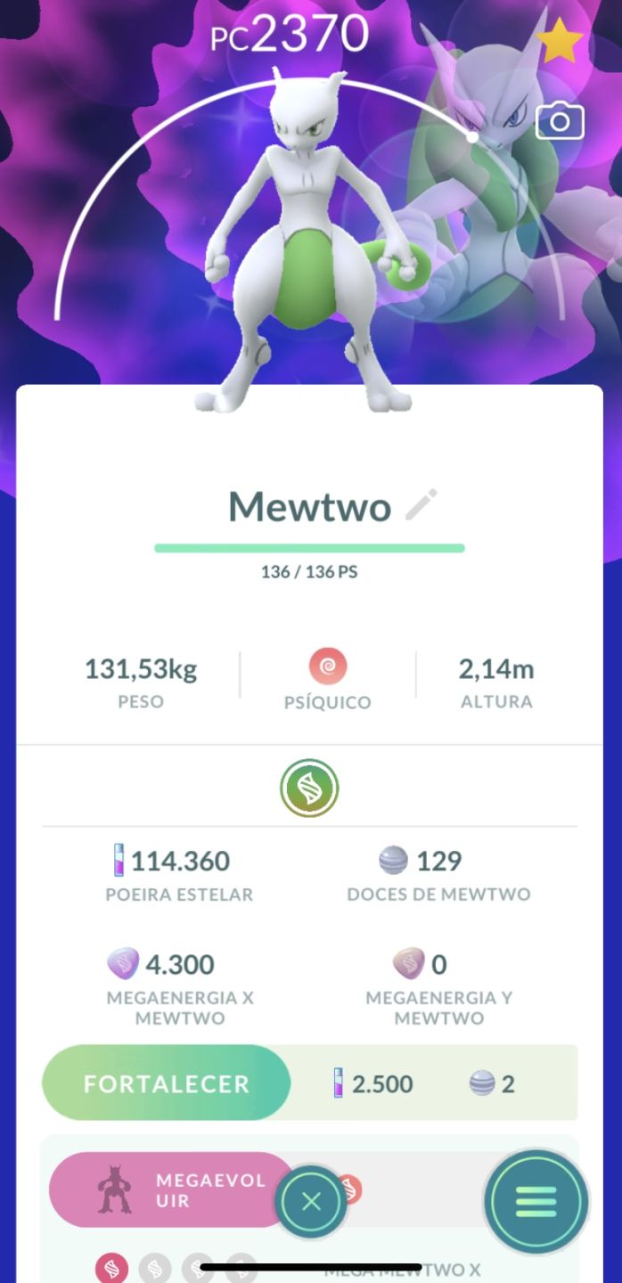 Mewtwo Shiny | Com Fundo e Sem Fundo | Pokémon GO