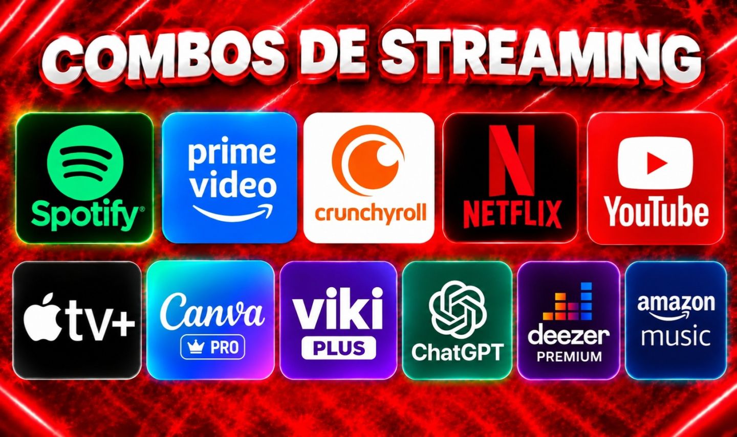 Conta Netflix + Prime Video + Combos de Streaming