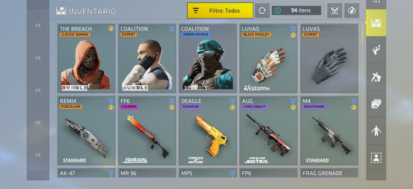 CONTA CRITICAL OPS - Avaliada em +37k de moedas. Patente máxima Mestre. Barato!
