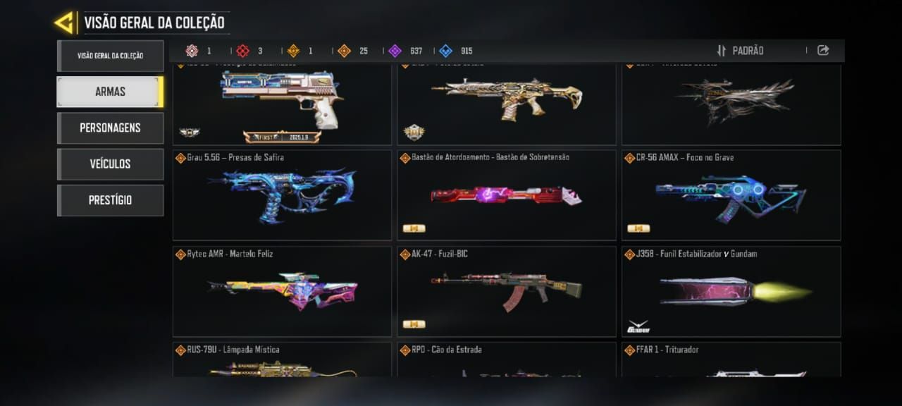 CONTA CALL OF DUTY MOBILE/ NIVEL 400 DESTE 2015 (SKINS RARAS).