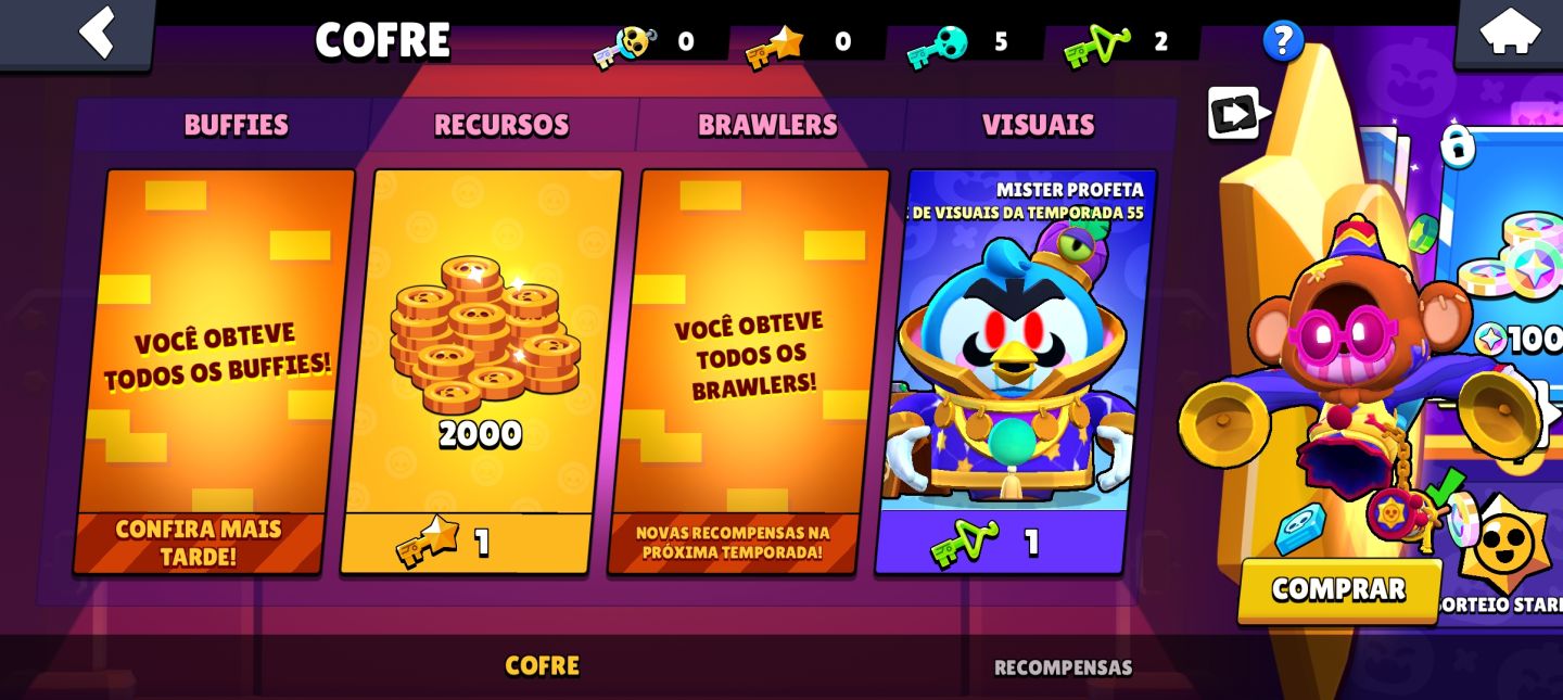 Conta de brawl stars/ 105k trofeus+ 8 anos de jogo+100 brawlers full