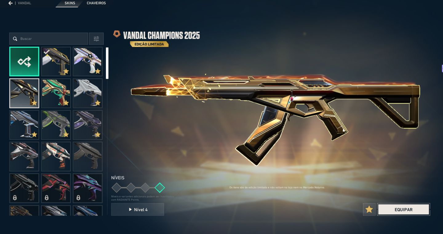 Conta Valorant, varias skins, bundle champions 25, bundle Loud e bundle nocturn