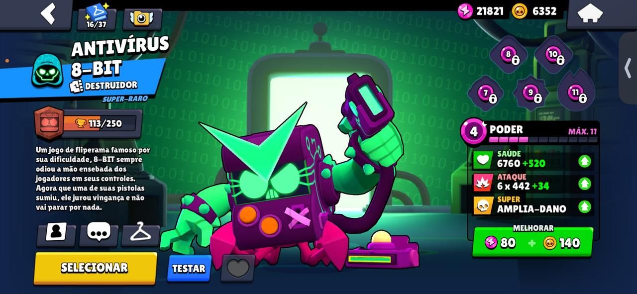 CONTA DE BRAWL STARS DE 2020 COM DARRYL DIM SUN, ANTIVÍRUS 8-BIT