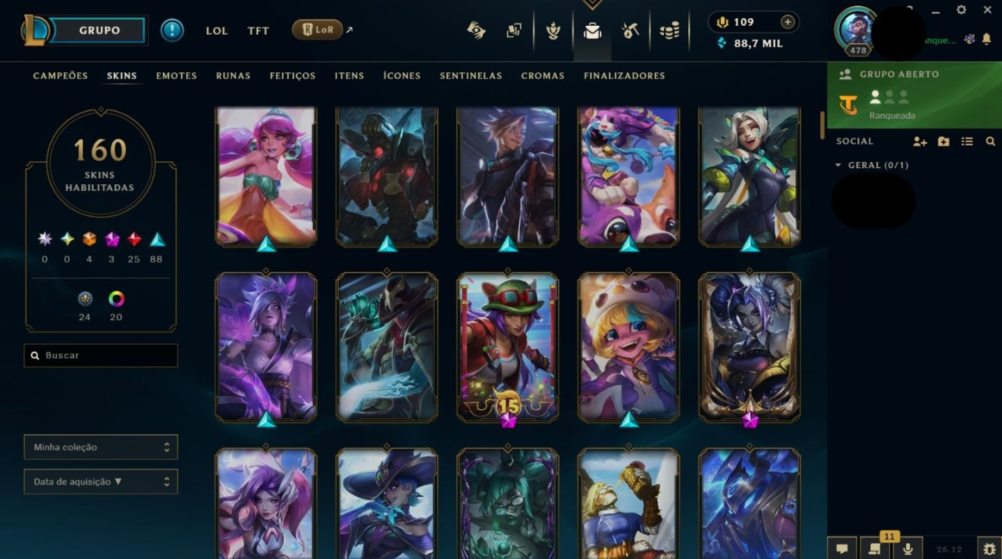 CONTA LEAGUE OF LEGENDS COM 9 ANOS DE USO SKINS ESPECIAIS