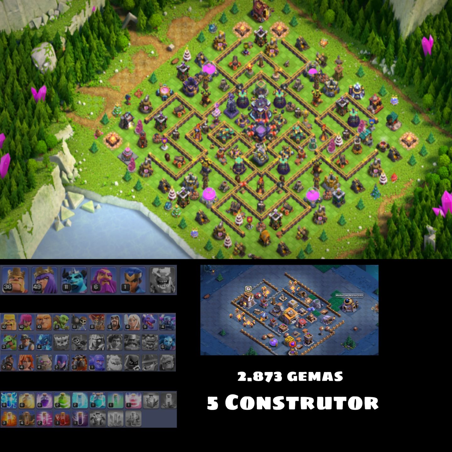Conta Clash of Clans cv 15 nível 122 rushado