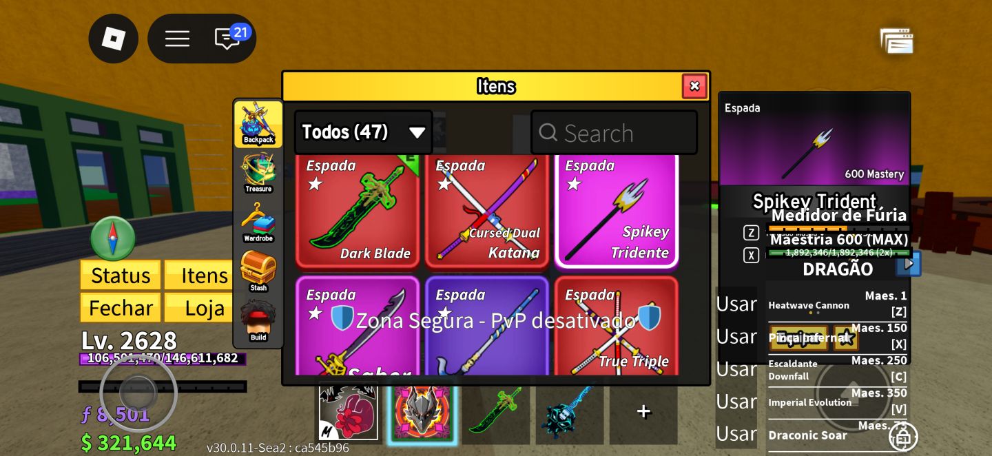 CONTA BLOX FRUITS ANTIGA COM DRAGON PERM e PORTAL PERM!!!