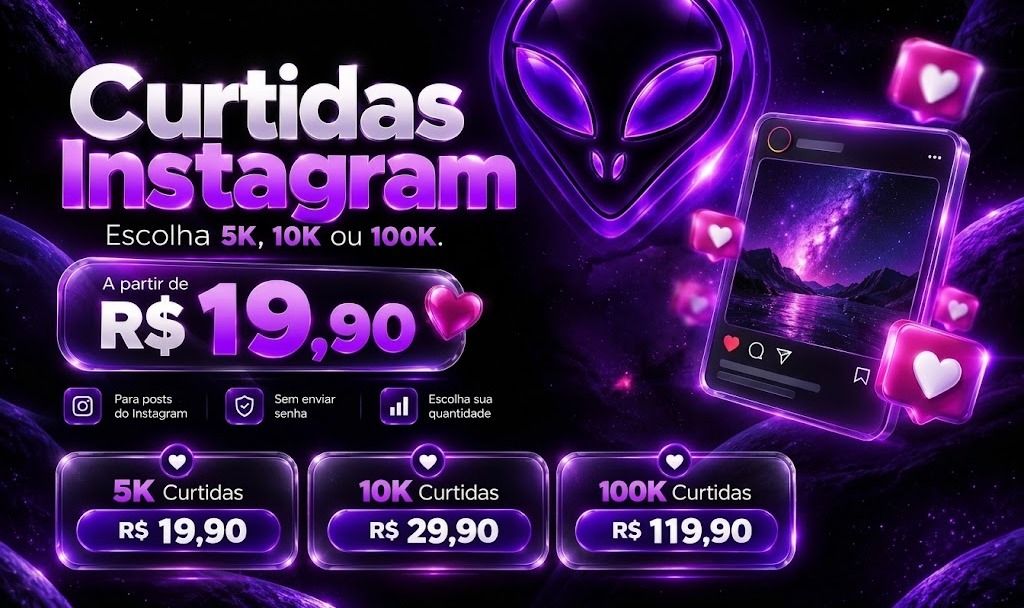 Curtidas Instagram Escolha 5K, 10K ou 100K