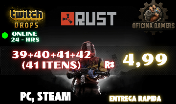 MELHOR PREÇO] RUST TWITCH DROPS - - Rust - GGMAX
