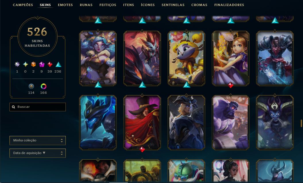 Conta de Colecionador - Black Alistar, UFO Corki, Ahri do Faker e +