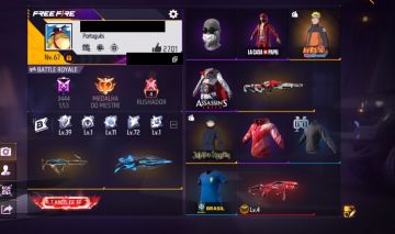 Barbinha, 2 Armas Evo Nv4, Naruto, Jujutsu Kaisen e 1300 Diamantes.