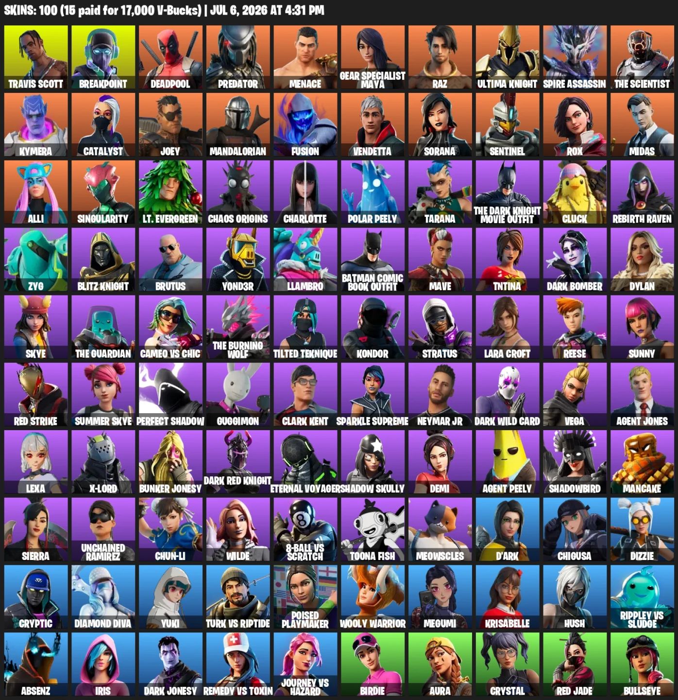 Conta Fortnite com Skins Raras|vbucks|travis|mlrpreço da Ggmax! Variedade Skins