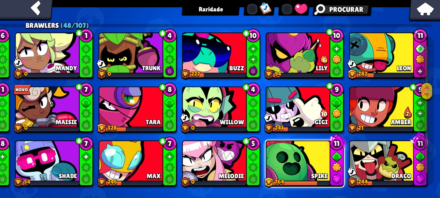 (BARATO PRA SAIR LOGO) CONTA BRAWL STARS 9500K TROFÉUS 4 LENDÁRIOS 2 FULLS