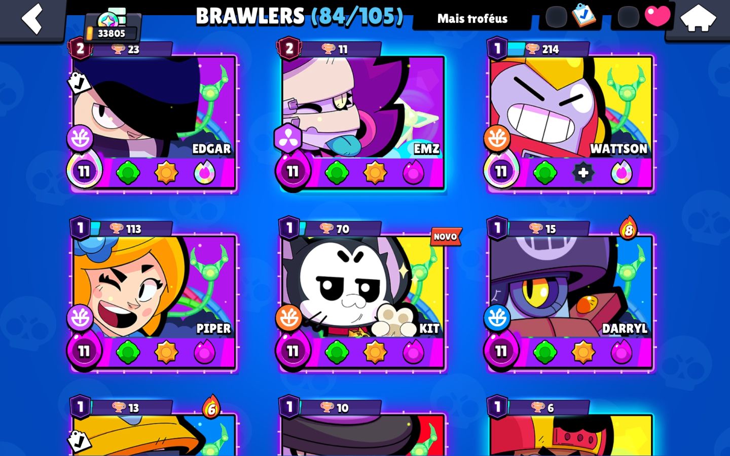 CONTA BRAWL STARS COMPLETA | 84 BRAWLERS | 22 PRESTÍGIOS