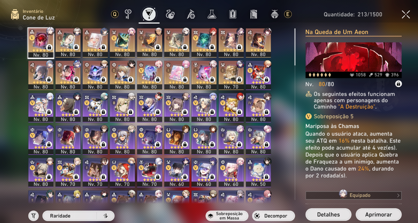 Conta honkai star rail 32 5* endgame + herta e2