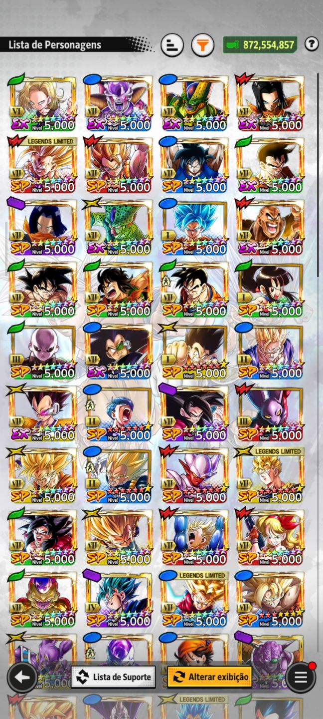 Conta End Game do Dragon Ball Legends