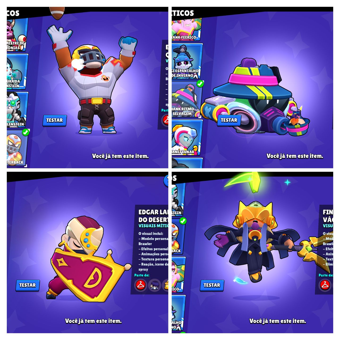CONTA BRAW 46K |FAMA SATURNIANA 3 -107 BRAWLERS MAIS DE 270 SKINS E 10 PASS PLUS