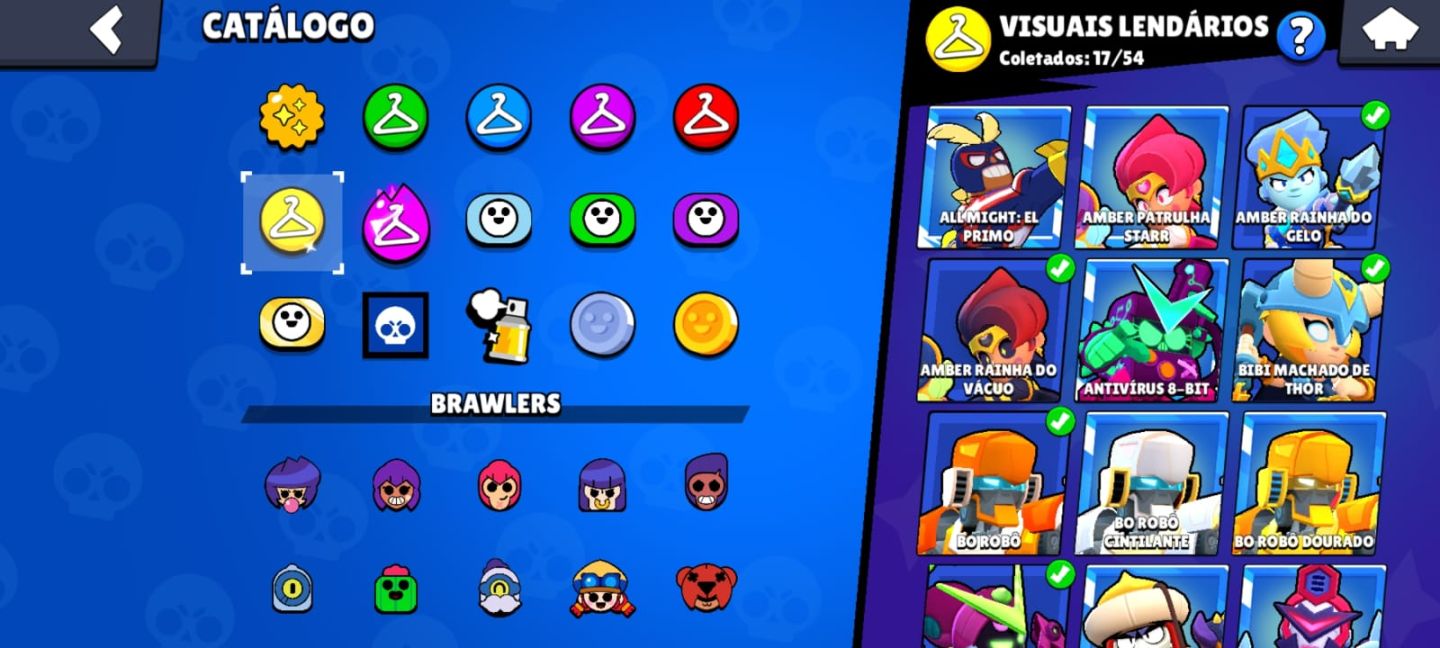 CONTA BRAWL STARS DE 7 ANOS com 421 SKINS,BRAWLERS MAXIMIZADOS 123K+ DE TROFÉUS