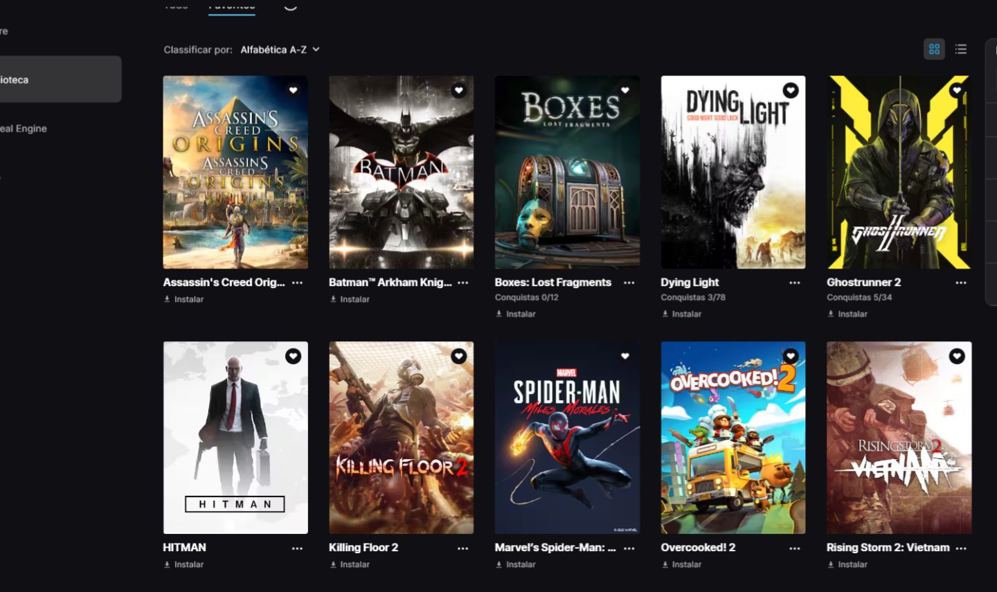 Conta Epic Games (Spider man, Batman, Assassin Creed, hitman e etc)