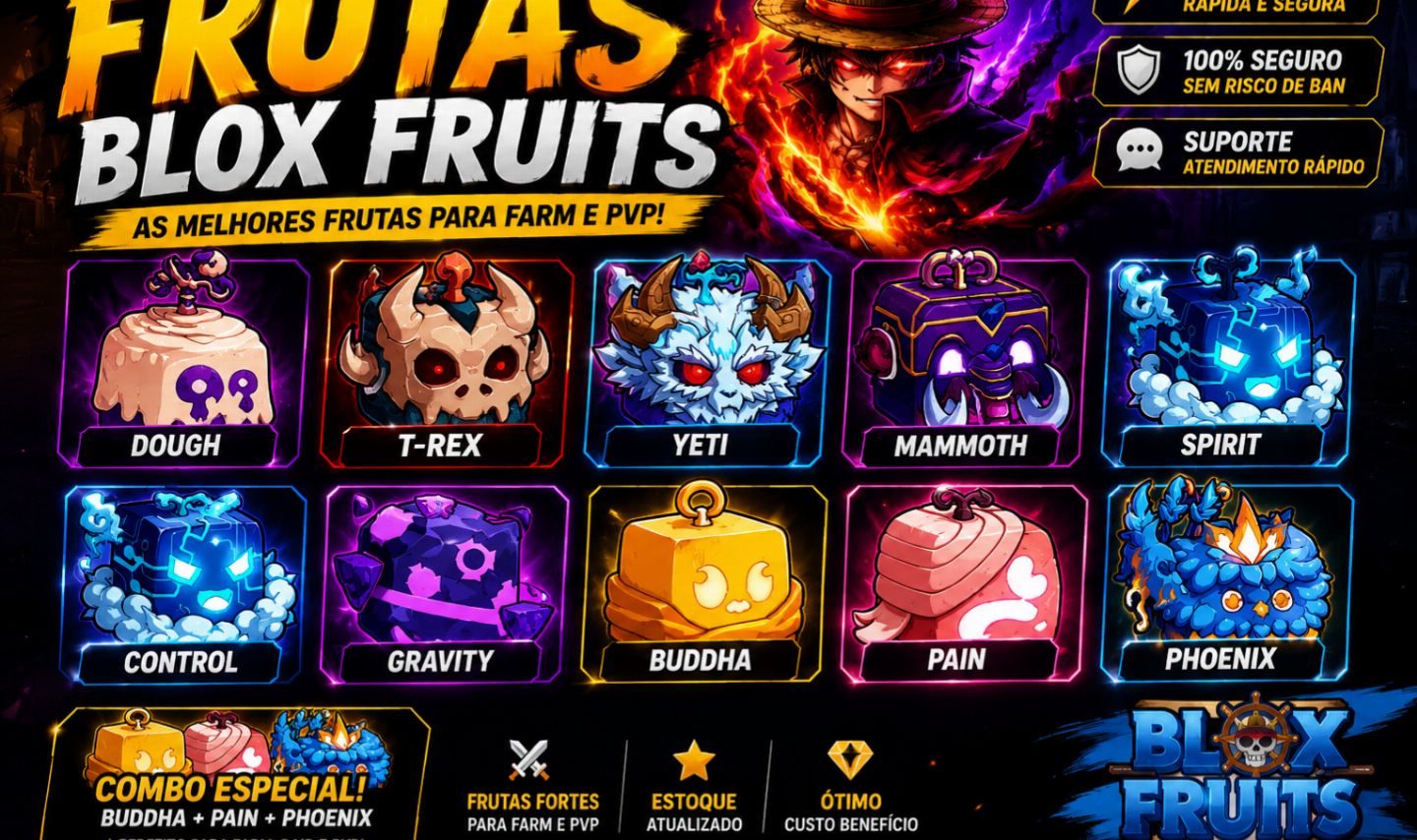 FRUTAS FISICAS BLOX FRUITS / ENTREGA RAPIDA / PROMOÇÃO