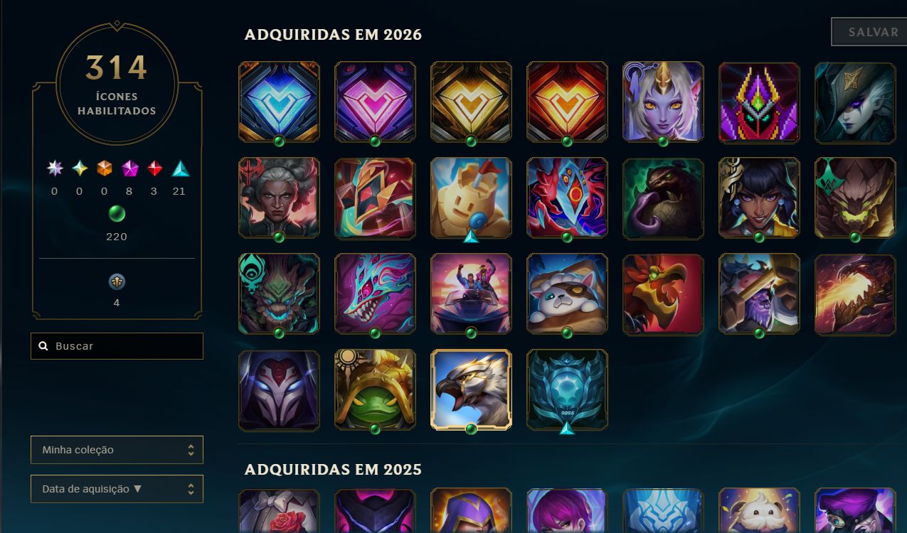 CONTA VALIOSA LOL LEVEL 322 - 334 SKINS NO TOTAL