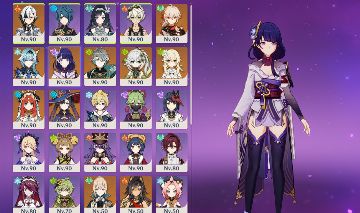 CONTA GENSHIN AR60: RAIDEN C3+ARMA ASSINATURA\ARLECCINO C1\EULA C1\NILOU\ NAHIDA