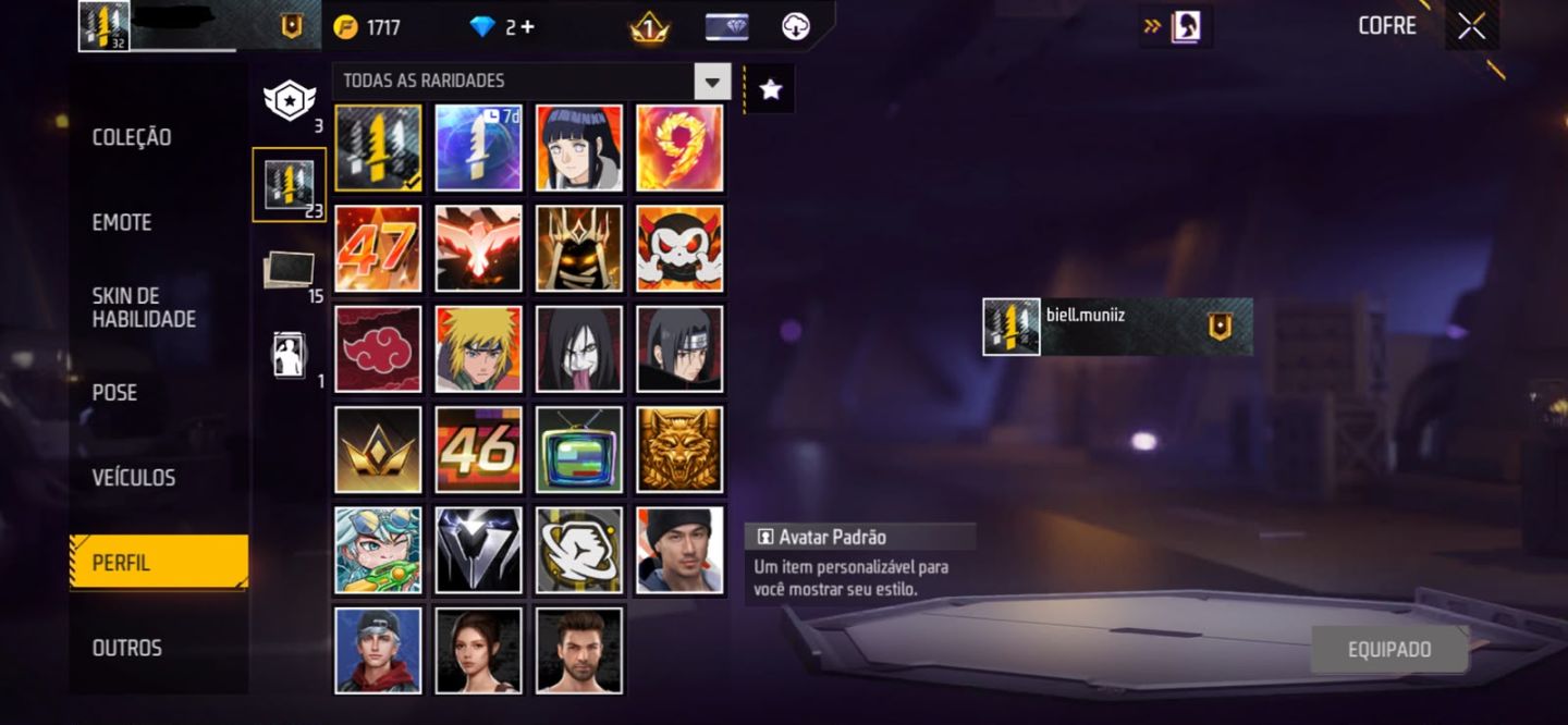 CONTA DE FREE FIRE COM SKIN RARA DO ITACHI!