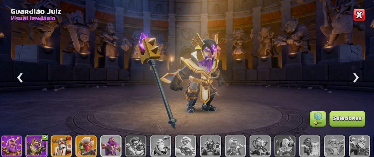 Clash of Clans CV18 muito bem upado - skins raras de heróis TKG