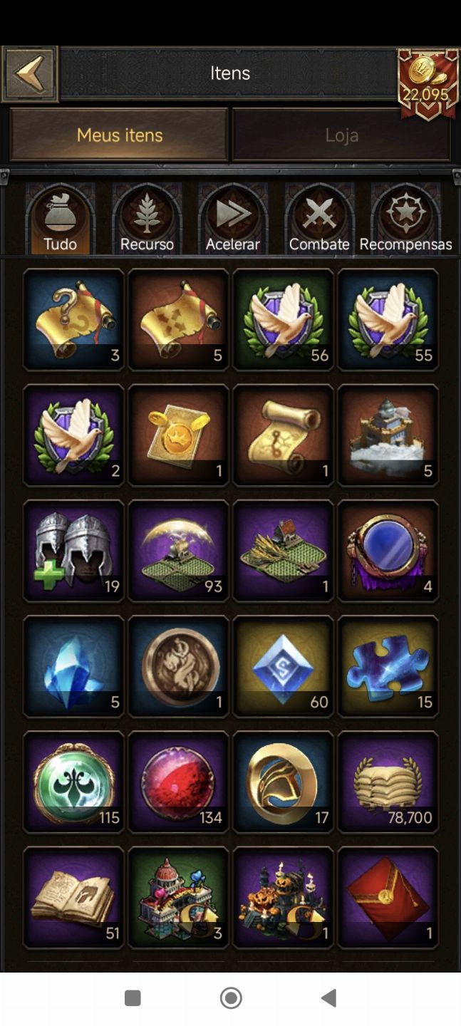 CONTA DE CLASH OF KINGS CASTELO 20 COM 22K DE GOLD