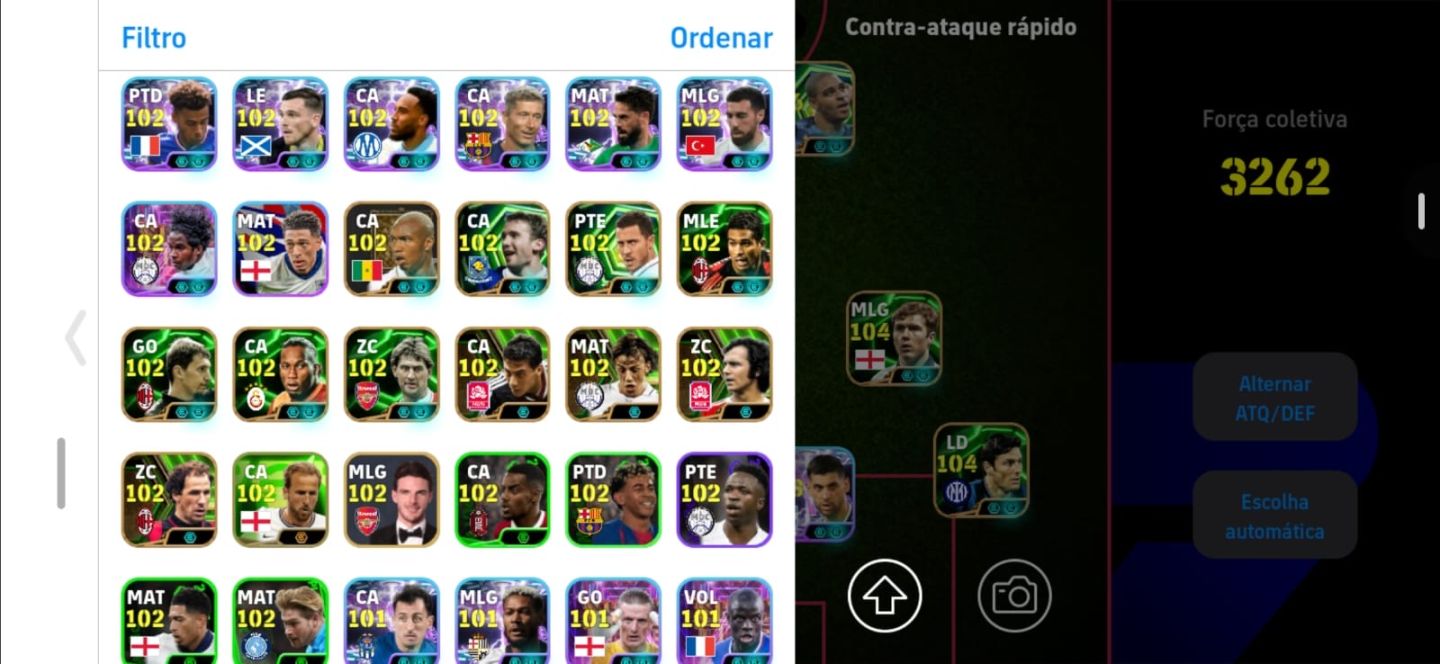 CONTA EFOOTBALL MOBILE FORÇA COLETIVA 3262