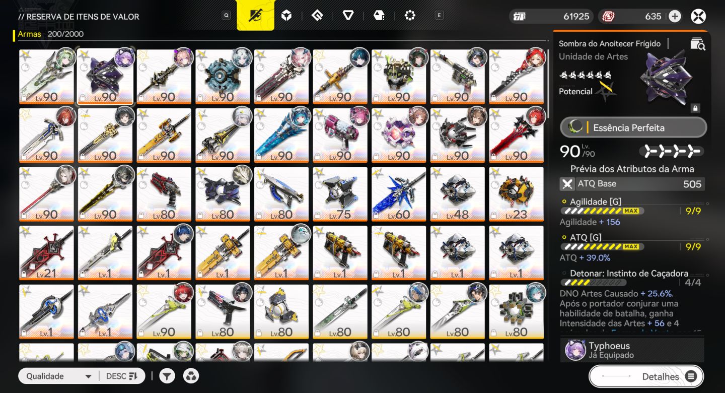 CONTA LEVEL 60 - LAEVATAIN P5 + ARMA - TODOS T6 ( EXCEÇÃO: LIFENG ) - NEGOCIÁVEL
