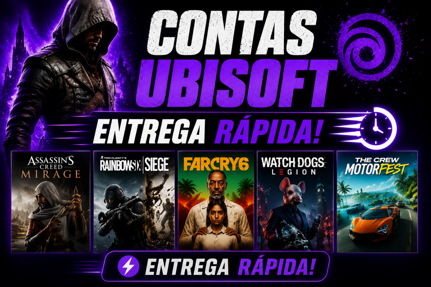 CONTAS UBISOFT + BRINDE | ASSASSIN'S CREED, FAR CRY E + FA