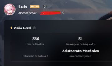 Conta honkai star rail 28 T5 alguns com eidollons e 14 cones assinaturas