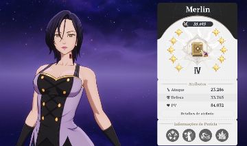 7DS Origin 125K Power Todos os personagens do jogo - MERLIN P10 (Exceto Clotho)