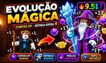 EVOLUÇÃO MÁGICA - ROBLOX - VITÓRIAS + PODER + NÍVEL + REBIRTH