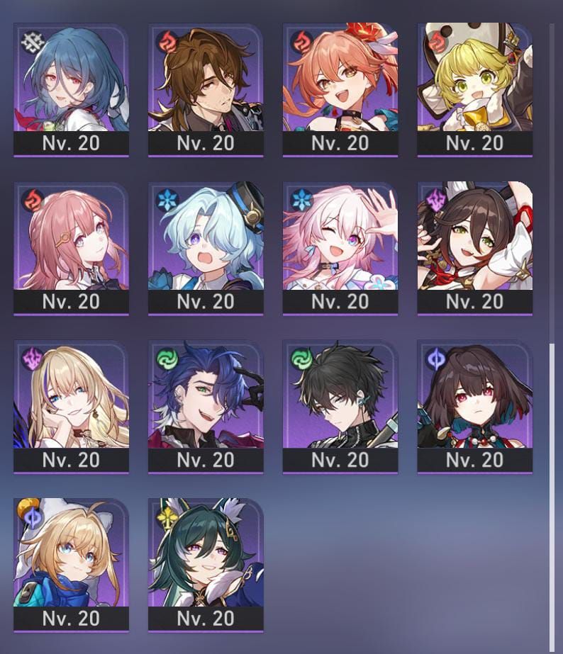 Conta Honkai: Star Rail com 9 T5