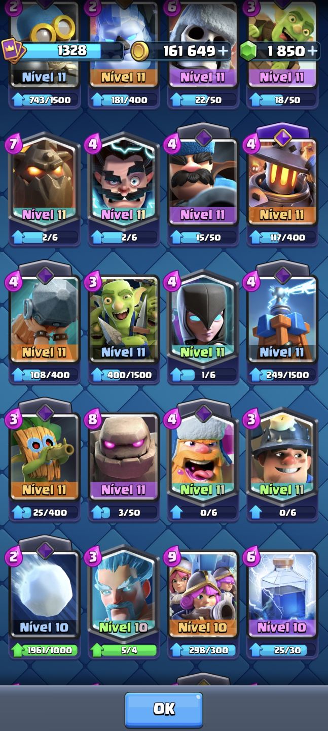Conta de Clash royale muito boa com cartas heróicas e evoluidas