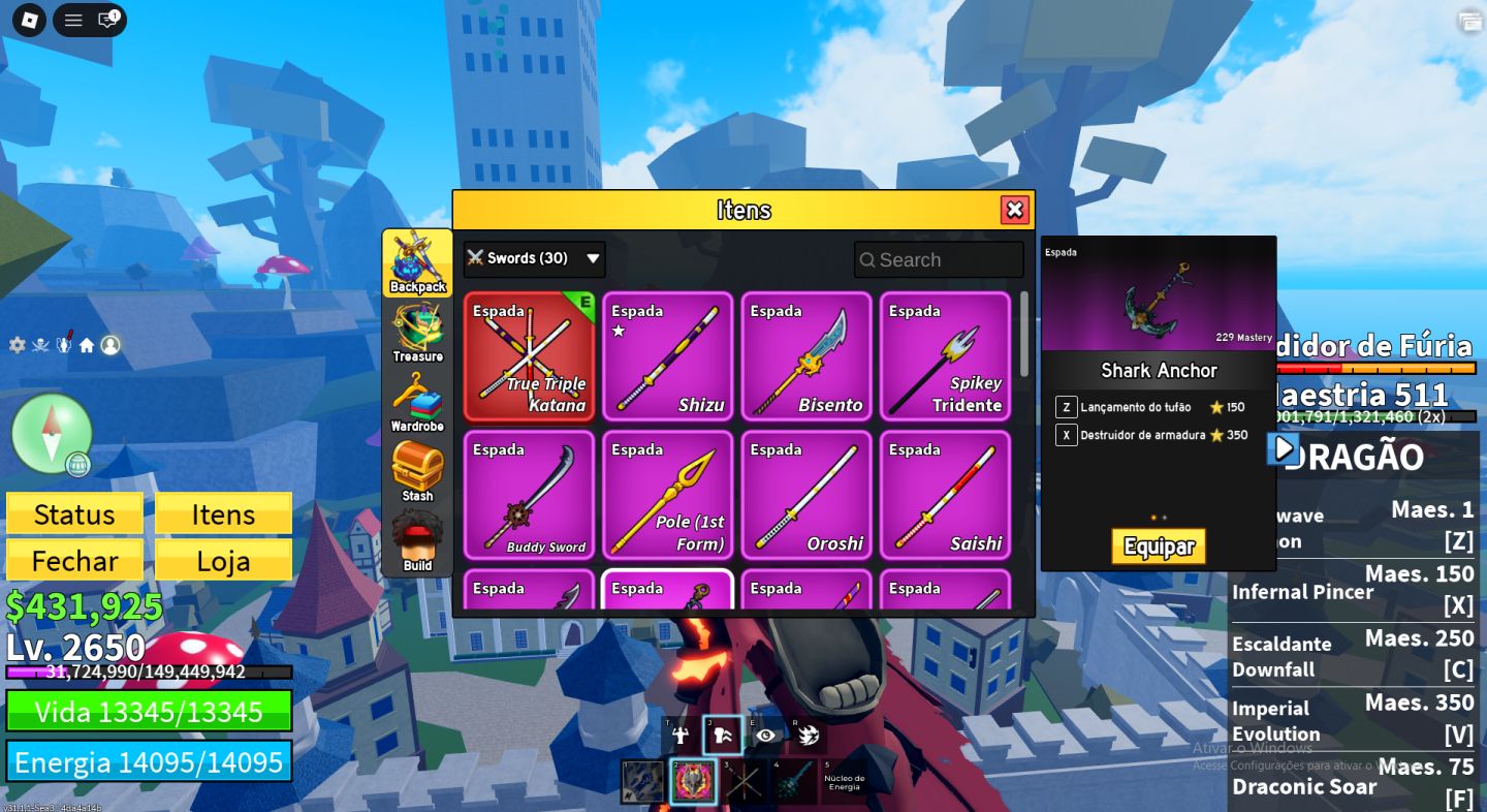 Conta de Blox fruits Com Dragon, Buddha, Gas Permanente, Gamepass e muitos mais