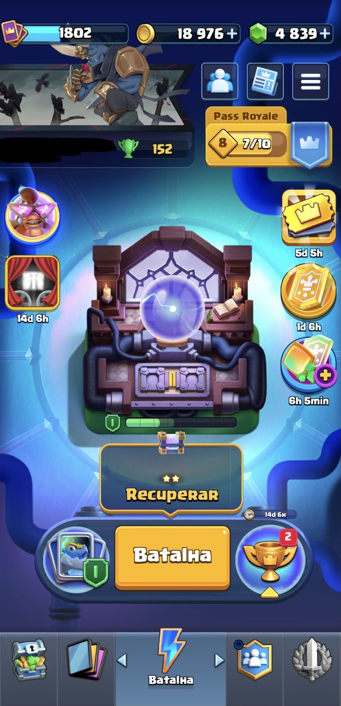 Conta clash royale, 10 anos com várias cartas full