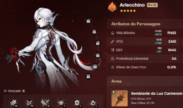 Conta AR59 Arlecchino C0, Andarilho C0 e Mavuika.