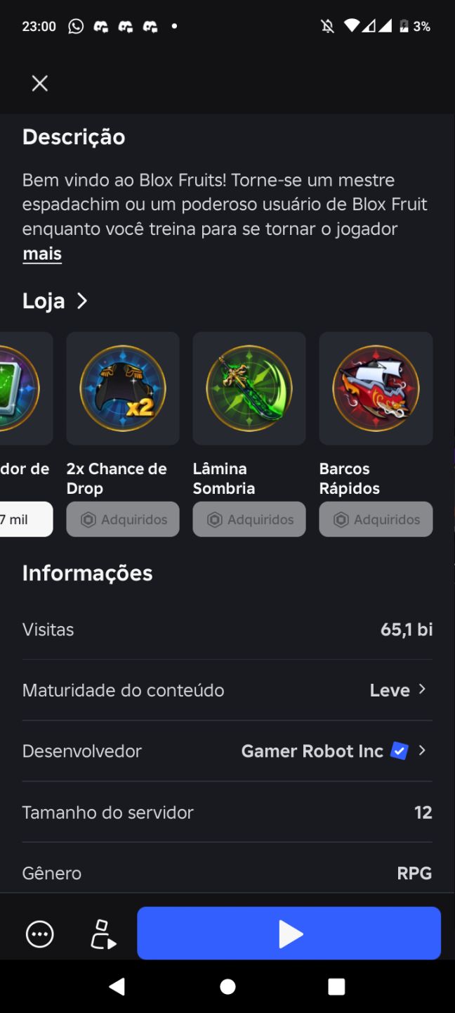 CONTA BLOX FRUITS KIT E PORTAL PERM OP e painel de ADM no STEAL a brainrot