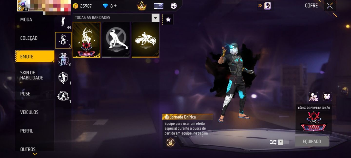 CONTA DE FF MUITO GEMADA COM ANIMAÇAO DE QUEDA PRIME 6
