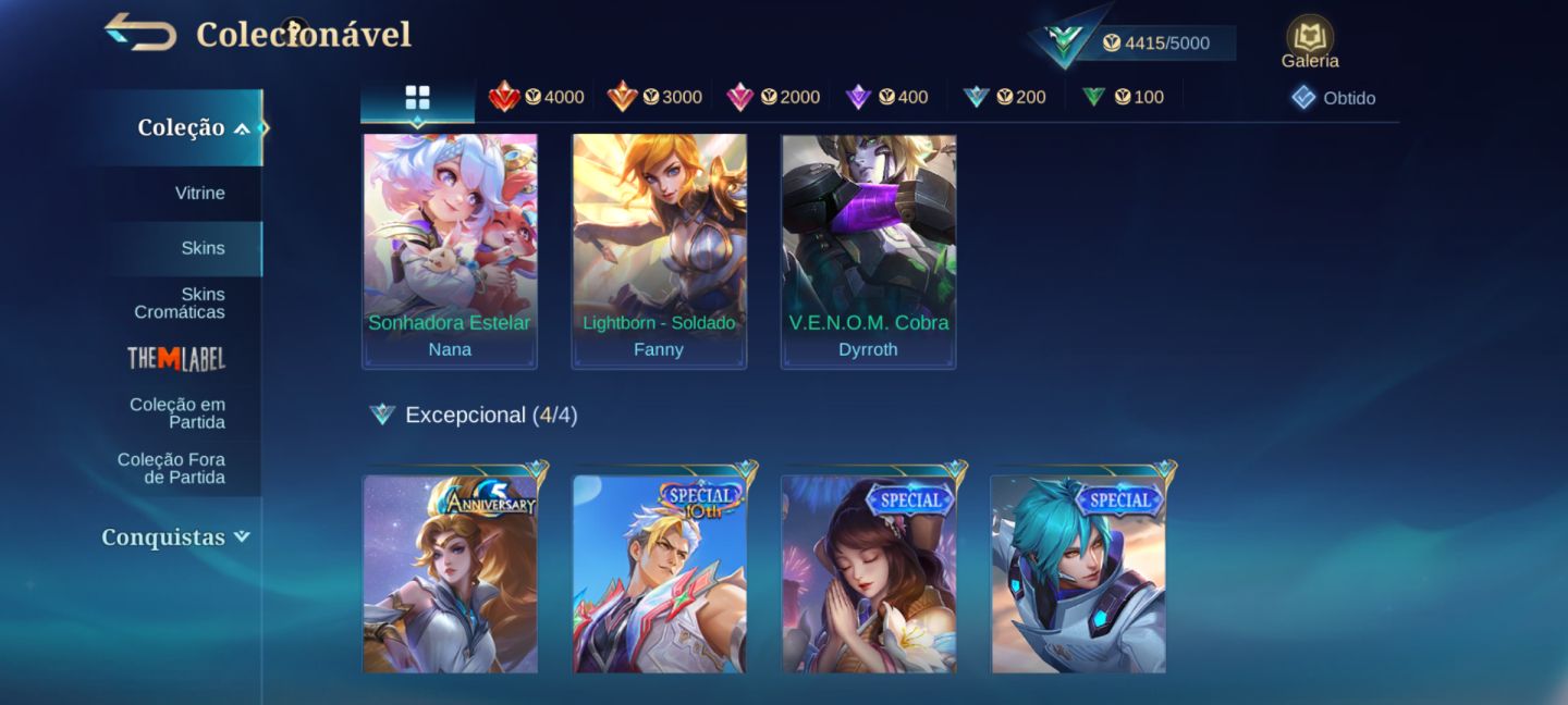 Conta de Mlbb com Wr acima de 90%