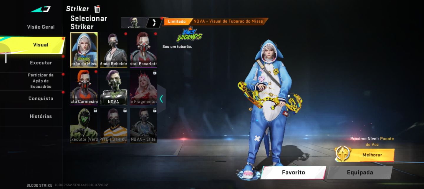 Conta bloodstrike, único dono cheia de skin (Armas, Facas,Strikers,2 Evos)$
