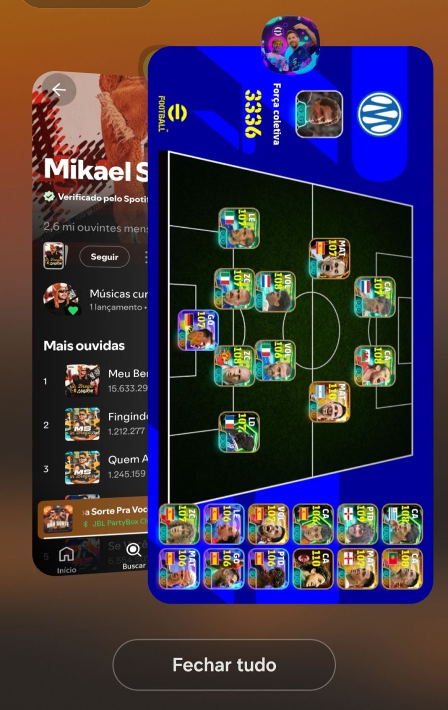 CONTA EFOOTBALL COM 3337 DE FORÇA MÁXIMA,SO PEGAR E SER FELIZ JOGANDO!!