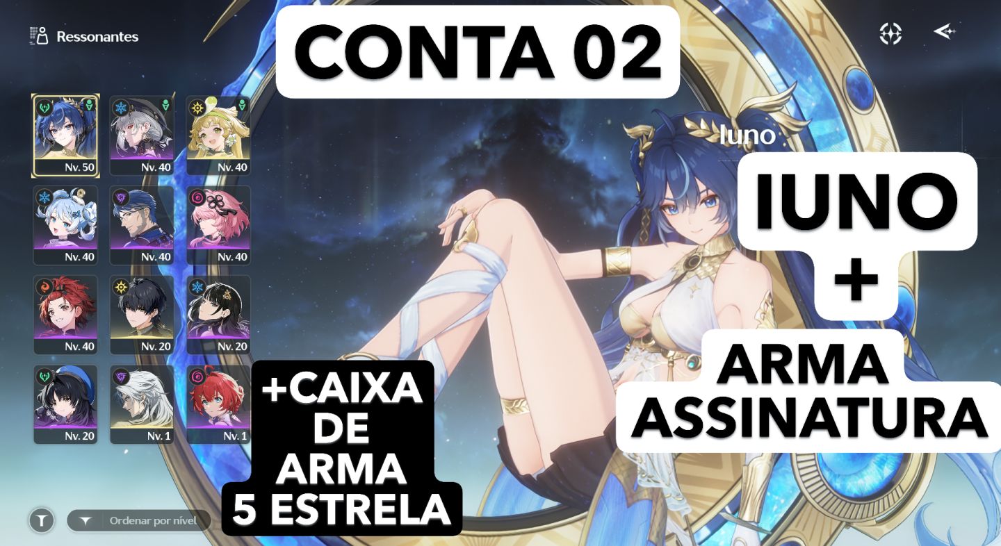 WUTHERING WAVES CONTAS PERSONAGENS COM ARMA ASSINATURA/ HSIN+CHISA+SUOMING+IUNO