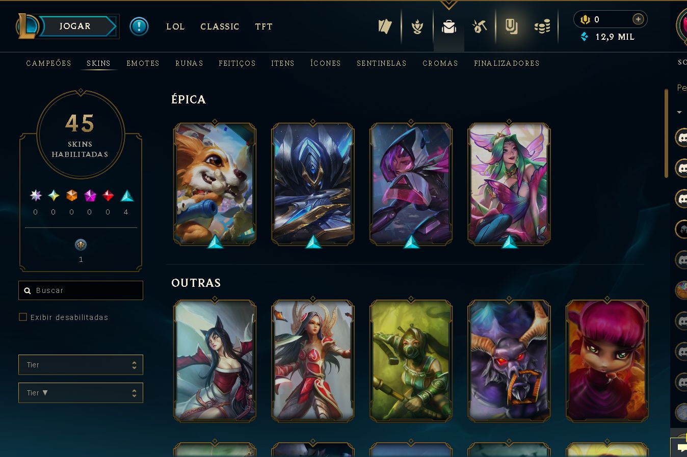 Conta Full Acesso Mono Khazix Lvl 44 Gold 3 48% Wr | 4 skins boas